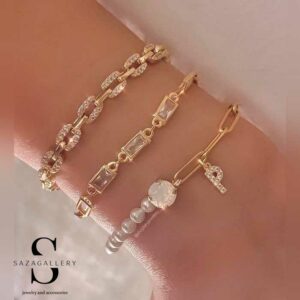 مدل 3 از دستبند های دخترانه شیک و دستبند های دخترانه فانتزی و دستبند های دخترانه مهره ای طلا و طرح طلا