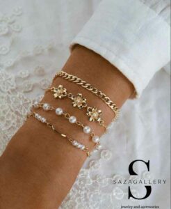 مدل 42 از دستبند های دخترانه شیک و دستبند های دخترانه فانتزی و دستبند های دخترانه مهره ای طلا و طرح طلا