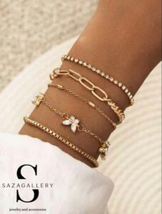 مدل 44 از دستبند های دخترانه شیک و دستبند های دخترانه فانتزی و دستبند های دخترانه مهره ای طلا و طرح طلا