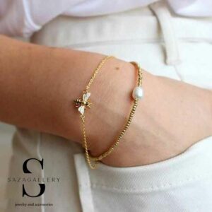 مدل 79 از دستبند های دخترانه شیک و دستبند های دخترانه فانتزی و دستبند های دخترانه مهره ای طلا و طرح طلا